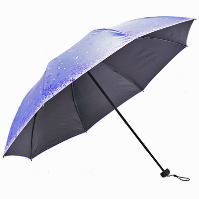 

Paradise umbrella full shading black plastic silk screen tri-fold umbrella umbrella sun umbrella pink purple 30499ELCJ