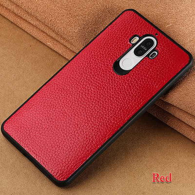 

Genuine Leather Phone Case For Huawei Mate 9 Pro Case Litchi Texture Back Cover For Mate 10 P10 Plus Case