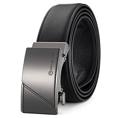 

Goldlion Mens Belt Fashion Leather Belt Casual Mens Pants Automatic Buckle Belt MPB82001-2191 Black Black 125-130CM