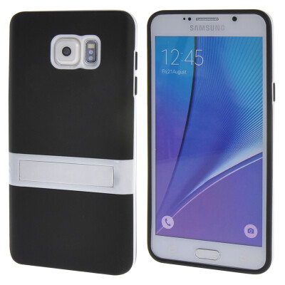 

MOONCASE Samsung Galaxy Note 5 ЧЕХОЛ ДЛЯ Soft Silicone Gel TPU Skin With Bracket Protective Black 01