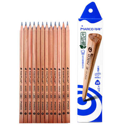 

Marco 6003-2B-12CB Writing pencils Wood color triangular rod 2B 12 packs