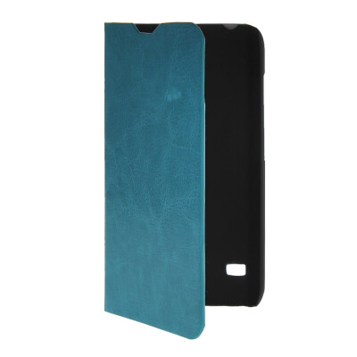 

MOONCASE Slim Leather Side Flip Wallet Card Slot Pouch with Kickstand Shell Back Case Cover for Huawei Ascend Y550 Blue