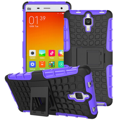 

MOONCASE Tire Texture Hybrid Kickstand PC+TPU Full Rugged Protective 2 IN 1 Case Cover For Xiaomi 4 M4 MI4