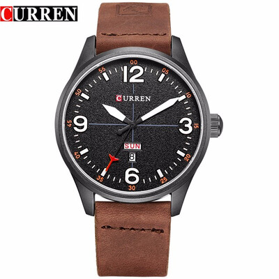 

NEW 2017 Curren Mens Sports Quartz Watches Mens Watches Top Brand Luxury Leather date week Wristwatches Relogio Masculino 8265