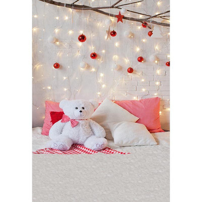 

Red Lanterns Christmas Photo Backdrop 57FT Vinyl Fabric Cloth Digital Printing Photo Background -3250