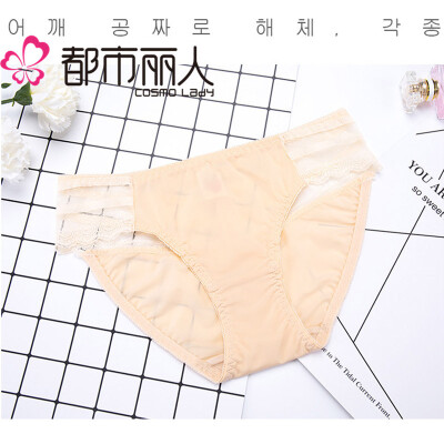 

Urban Beauty Panties Feminine Lace Low Waist Hip Slim Women Triangle Panties 2K6345 Skin Color