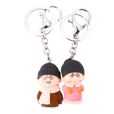 

Extreme space JDKJ couple key chain a pair of creative gifts car key chain key chain key pendant 520 gift to send girlfriend wife wife Valentines Day gift white head old