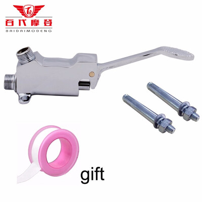 

Copper Faucet Basin Floor Mount Pedal Hospital Medical Laboratory Foot Switch Tap single coldSingle ValueBaiDaiMoDeng