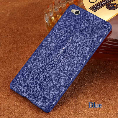 

Genuine Leather Phone Case For Xiaomi 5C Case Natural Pearl Fish Skin Back Cover For Redmi 4 4X 5 5X Case