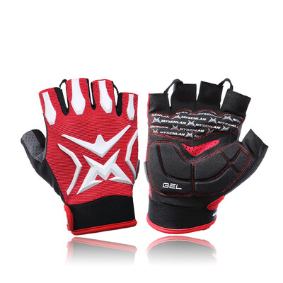 

Meissenlan MYSENLAN Authentic cycling gloves mens short finger bicycle gloves sports outdoor mountain bike gloves equipped top crown - red