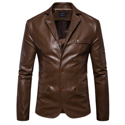 

2018 Brand Mens Fashion Leather Jacket High Quality Mens Business Casual Jacket