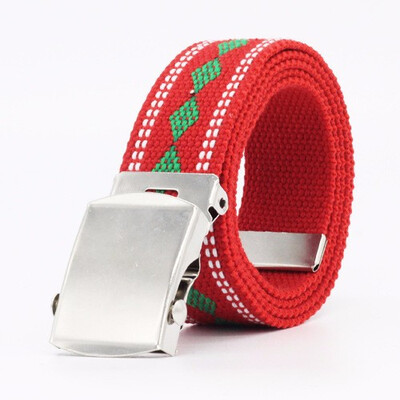 

Male&female youth Casual Rock&roll Metallic stripe Canvas belt