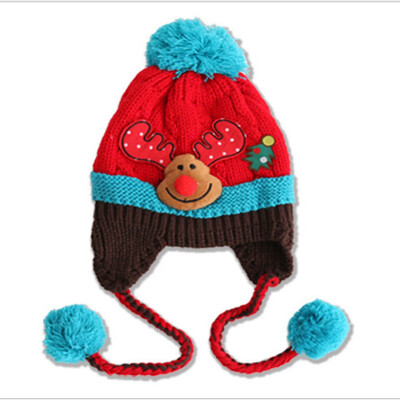 

Buebos Ninos 2015 Winter New Baby Hat Cashmere Wool Warm Earmuffs Baby Kids Infant Boys Girls Knitted Hat Christmas Hat