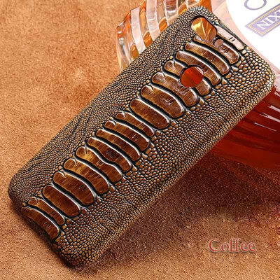 

Genuine Leather Phone Case For Huawei Nova 2 Case Ostrich Foot Texture For P10 P20 Pro Back Cover