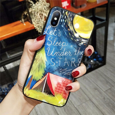 

Glossy Space Planet Stars Phone Case For iPhone 8 7 6 6s Plus X