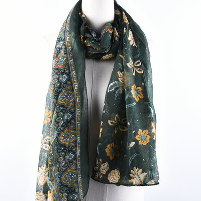 

Guttavalli Women Fashion Flowers Viscose Scarf Soft Summer Chevron Long Shawl Romantic Stripes Geometric Floral Scarves Wraps