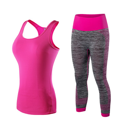 

Hot Logo Custom Running Set Vest Pants Sport Suit For Women