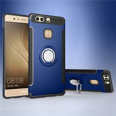 

Huawei P9P9 Plus Armor Car Magnetic Suction Ring Bracket Silicon TPU Hard PC Phone Case