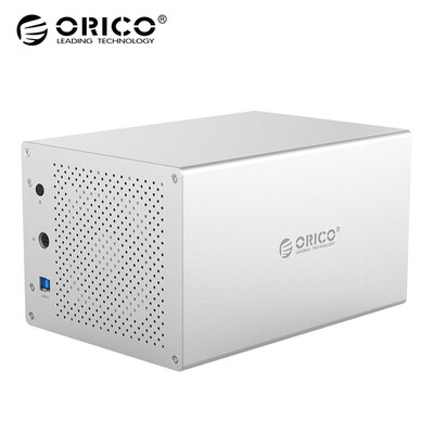 

ORICO 35-inch hard drive cabinet usb30 SATA serial desktop SSD solid state mechanical all-aluminum external hard drive box five-disc WS500U3 silver