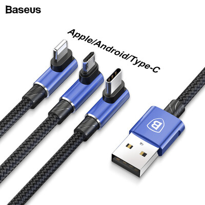 

Baseus USB Cable 3 in 1 MVP Elbow Cable Apple AndroidType-C for iPhone Samsumg Huawei charging&data transfer