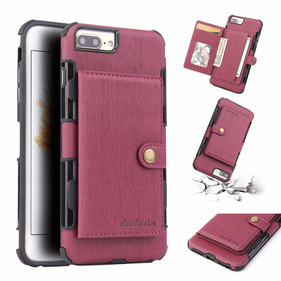 

SHS Phone Case For Iphone 6 Plus6s Plus7 Plus8 Plus Fashion Concise Leather Wire Drawing Multifunction Purse