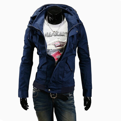 

Zogaa Double Collar Casual Pure Color Slim Men's Jacket