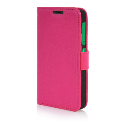 

MOONCASE High quality Leather Wallet Flip Card Slot Pouch Stand Shell Back Case Cover for Nokia X Hot pink