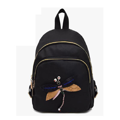 

Vogue Star 2018 New Handmade Embroidery Dragonfly Lady Backpack Fashion Designer 3D Diamond Shoulder Bag Retro Female Bag LB672