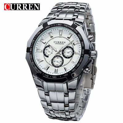 

Relogio Masculino Mens Watches Top Brand Luxury Curren Original Watch Full Steel Quartz Wristwatches Fashion 8084
