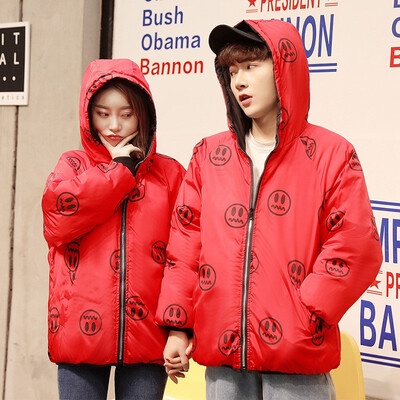 

Double-side Short Down Cotton Hooded Coat 2018 New Arrival Winter Cotton Coat