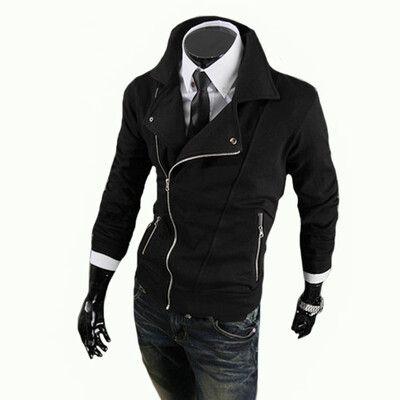 

CT&HF Men Fashion Coat Elegant Temperament Contracted Fleece Lapel Pure Color Silm Fleece Long-Sleeved Coat