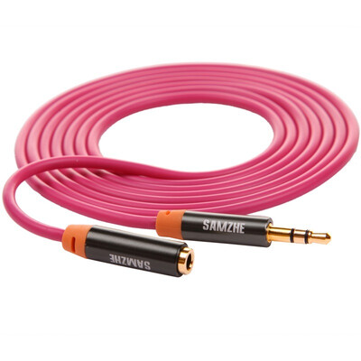 

Shanze SAMZHE YPF-8420 35mm advanced stereo phone car AUX audio cable headphone extension cord copper wire core gold-plated version of the public on the mother pink 2 meters