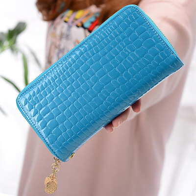 

2018 New Double Zipper Wallet MS High-capacity Long Wallet Change Mobile Phone Leather Handbag Carteira Feminina