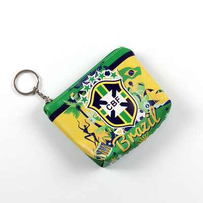 

Change Purse Russia World Cup 2018 Brazil Argentina Spain Flag Pattern PU Leather Small Wallet Bag Pouch 12 x 9 cm