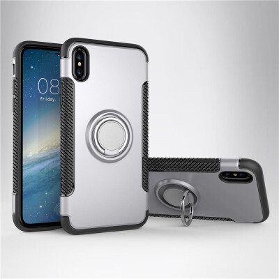 

For iPhone X 7 8 Plus Ring Magnetic Shockproof Rugged Hybrid Phone Case Cover