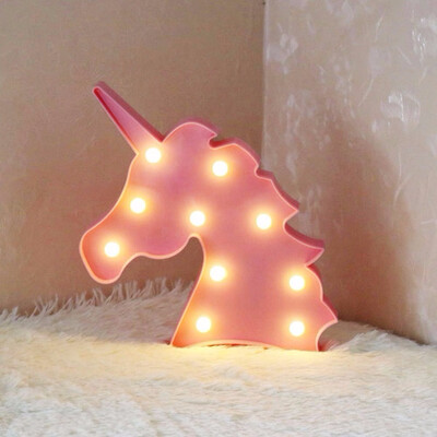 

Unicorn LED Night Light Decorative Marquee Signs Letter Lamp 3D Battery Operated led ligths Wall Decoration for Living RoomBedr