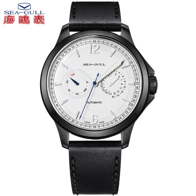 

Seagull watch fashion sports mens watch automatic mechanical mens watch white wire studs black steel ring black belt seagull table 819175104H