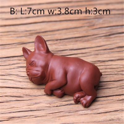 

Tea Dog Creative Purple sand bully Tea Pet Home Decoration figurines Lucky Zodiac Puppy tea accessories