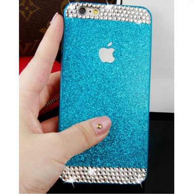 

Для Яблока iPhone 6/6с плюс роскошный блеск bling rhinestone прозрачный Жесткий Чехол синий