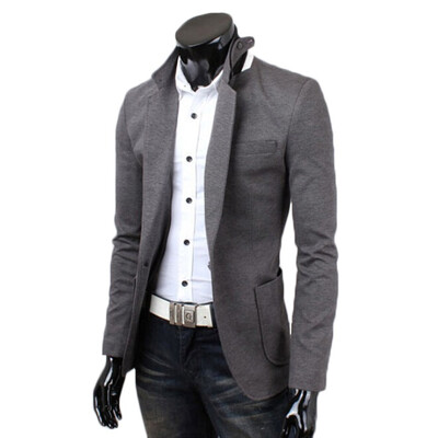 

Zogaa New Mens Coat Color Matching Collar Casual Slim