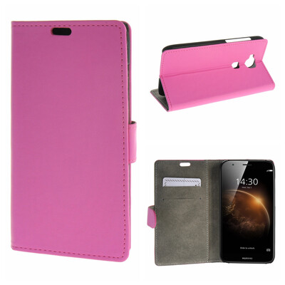

MOONCASE ЧЕХОЛ ДЛЯ Huawei Ascend G8 Premium PU Flip Leather Wallet Card Holder Bracket Back Pouch Hot pink