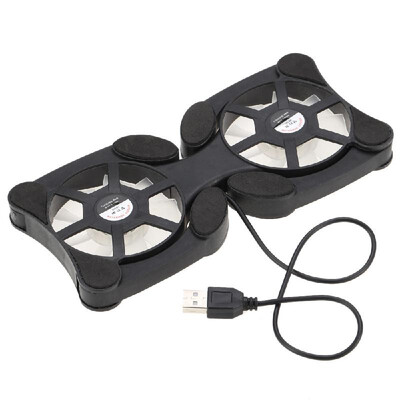 

Mini Portable Folding Foldable USB Dual Fan Cooler Cooling Pad for PC Laptop Notebook 7"15"