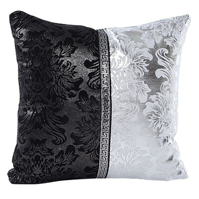

Cntomlv Vintage Black Silver Floral Cushion Cover Throw Patchwork Pillow Case Car Sofa Decor Pillowcase Home Decorative Pillow