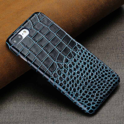 

Genuine Leather Phone Case For iPhone 7 8 Plus Crocodile Texture Back Cover For X 6 6S Plus Cases