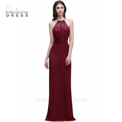 

Babyonlinedress Sexy Lace Bridesmaid Dresses Long 2018 Halter Neck Dress for Wedding Party Robe Demoiselle Dhonneur