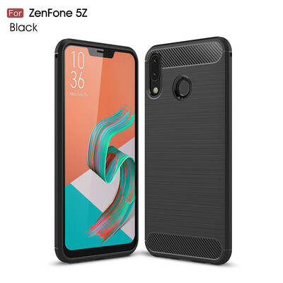 

Goowiiz Phone Case For ASUS ZenFone 5Z ZS620KLZE620KL Fashion Slim Carbon Fiber TPU Soft Silicone Prevent falling