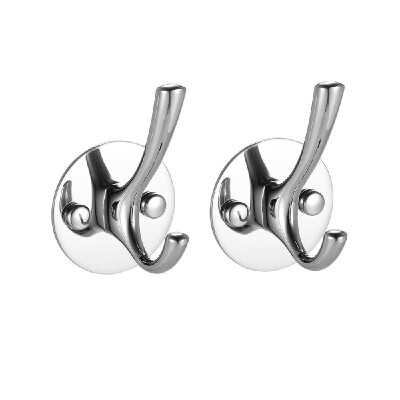 

2pcs set SS Wallmounted Hooks High Quality Stainless Steel Hooks Multifunctional Spacesaving Clothes Hook Single Hook Set