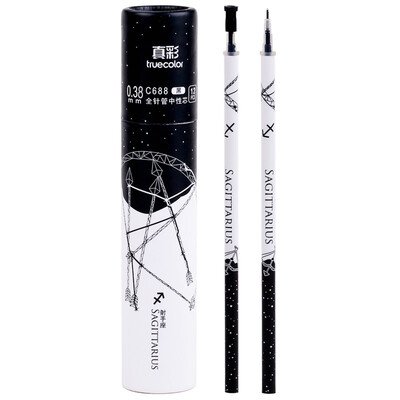 

TRUECOLOR 038mm black needle head gel pen pen pen refill pen refill student office 12 constellation alliance Sagittarius 12 box C688