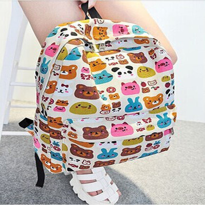 

2017 New Korean Version of Backpack Fashion Boutique Female Middle School Students Schoolbag Graffiti Cartoon Backpack
