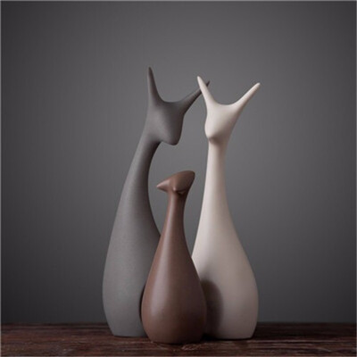 

Nordic deer family cat home ceramic crafts ornaments creative home TV cabinet home accessories decoration